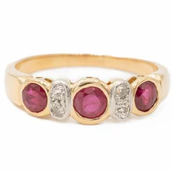 Bague Or jaune rubis