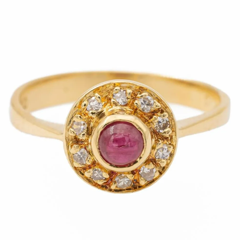 bague Or jaune Rubis