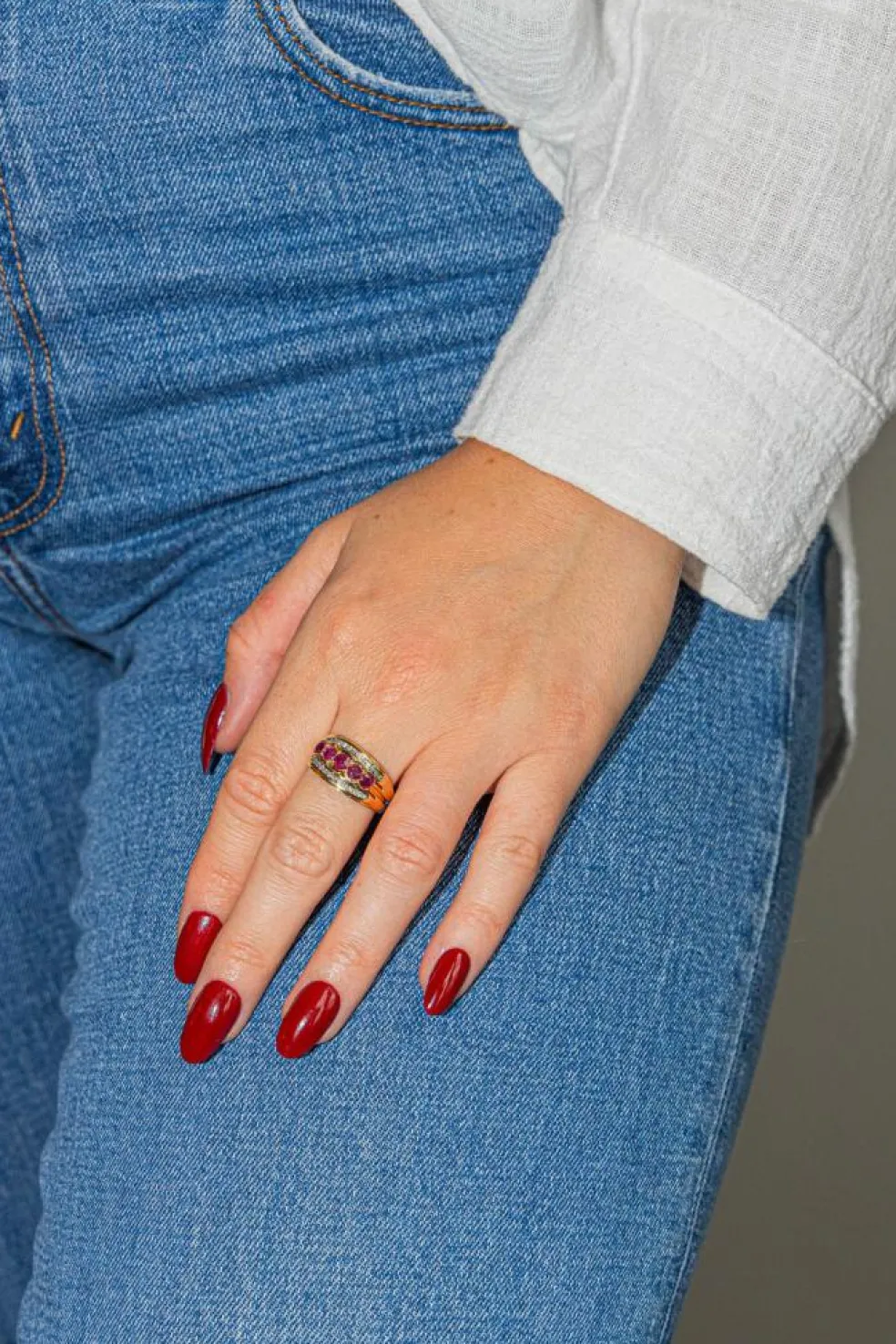 Bague Or jaune Rubis