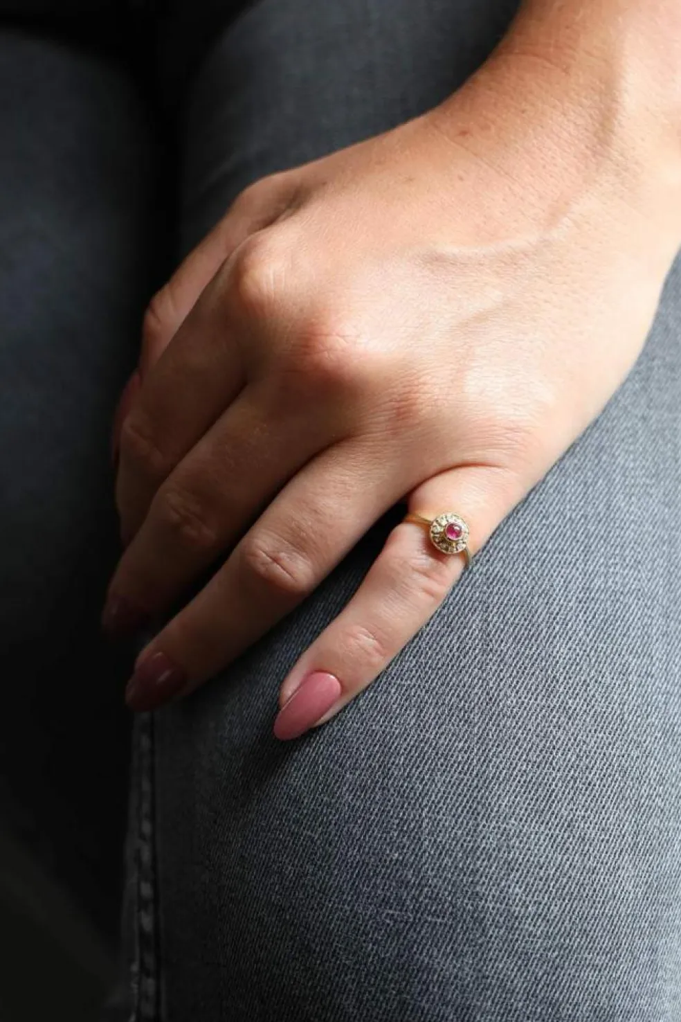 bague Or jaune Rubis