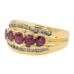 Bague Or jaune Rubis