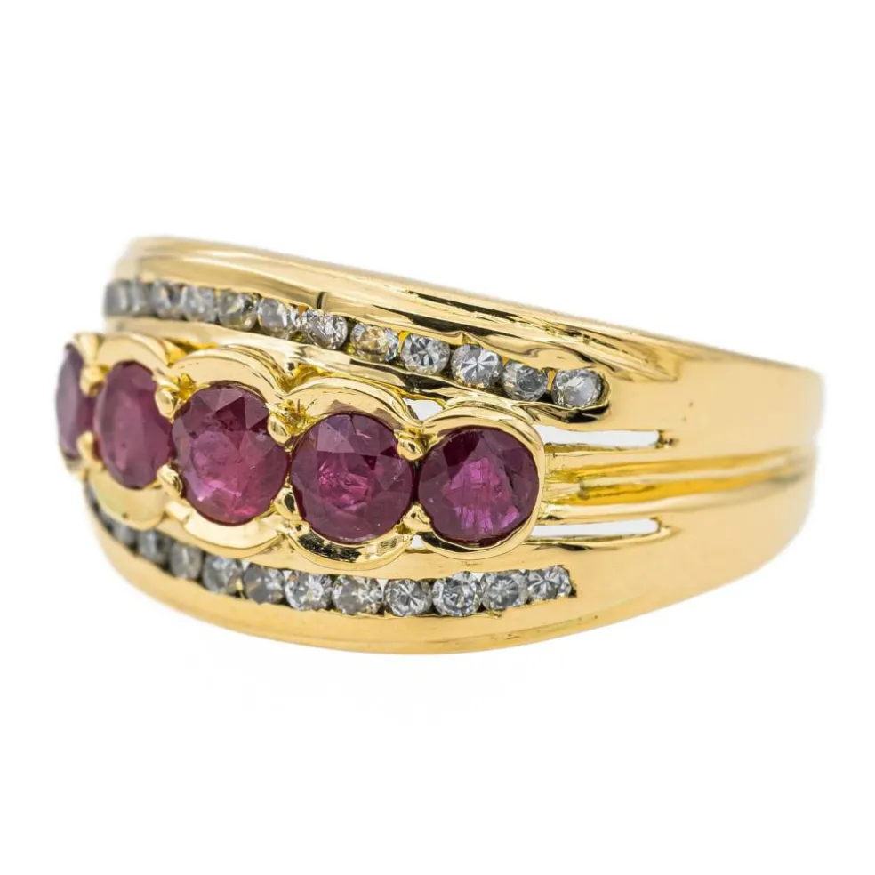 Bague Or jaune Rubis