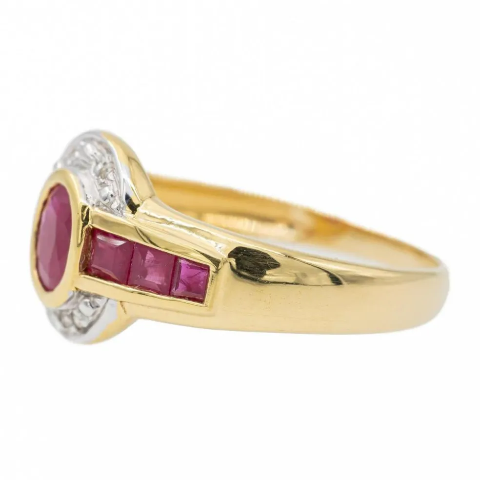 Bague Or jaune Rubis