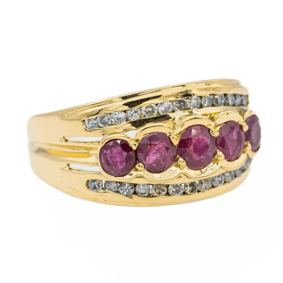 Bague Or jaune Rubis