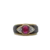 Bague Or jaune Rubis Diamants Nacre