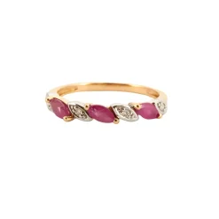 Bague Or jaune Rubis Diamants