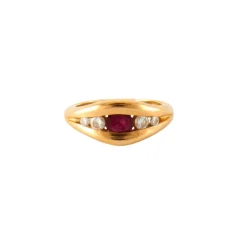 Bague Or jaune Rubis Diamants