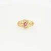 Bague or jaune rubis diamant