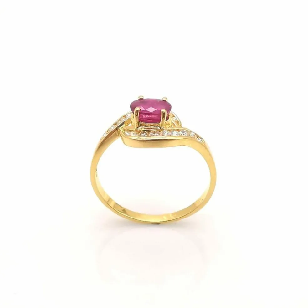 Bague Or jaune Rubis Diamants