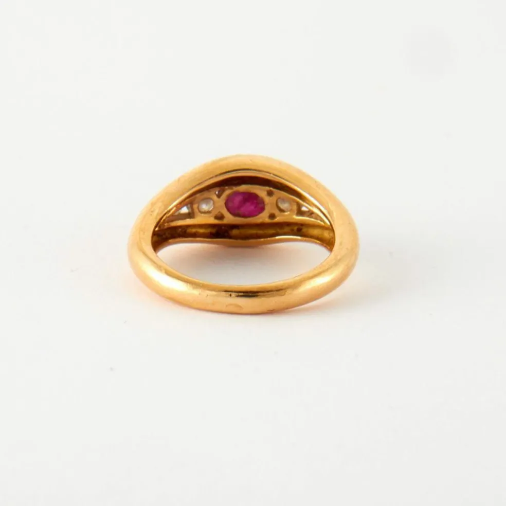 Bague Or jaune Rubis Diamants