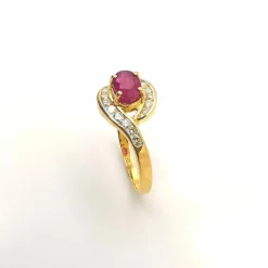 Bague Or jaune Rubis Diamants