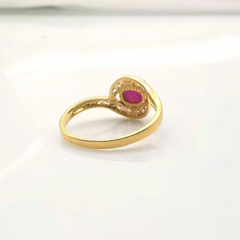 Bague Or jaune Rubis Diamants
