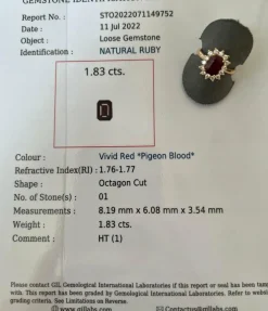 Bague or jaune rubis diamants