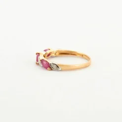 Bague Or jaune Rubis Diamants