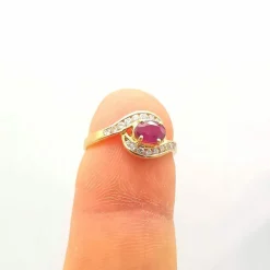 Bague Or jaune Rubis Diamants