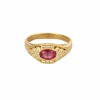 Bague or jaune, rubis et diamants