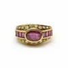 Bague or jaune rubis et diamants