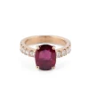 Bague or jaune rubis et diamants