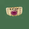 Bague or jaune rubis et diamants