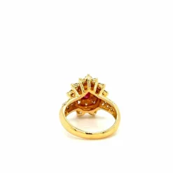 Bague or jaune rubis et diamants