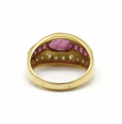 Bague or jaune rubis et diamants