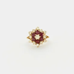 Bague or jaune Rubis et diamants