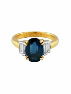 Bague or jaune Saphir