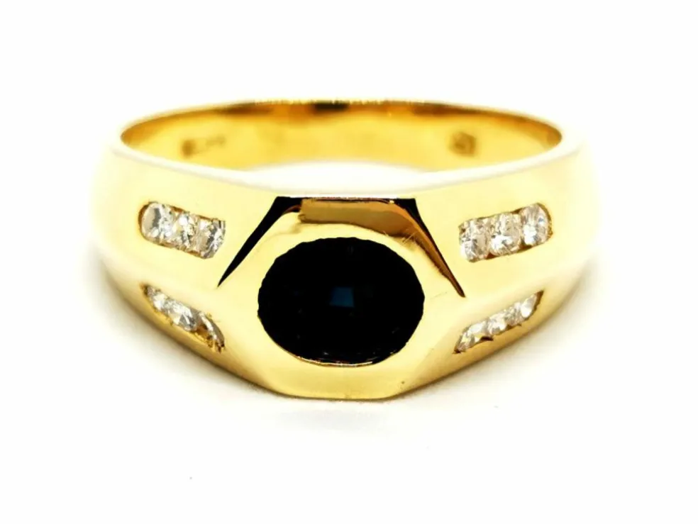 Bague Or jaune Saphir