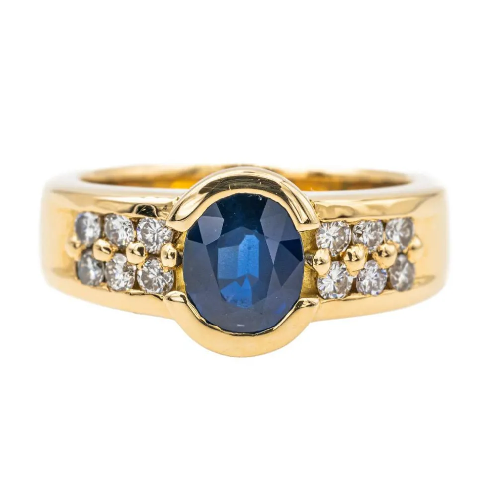 Bague Or jaune Saphir