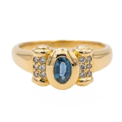Bague Or jaune Saphir