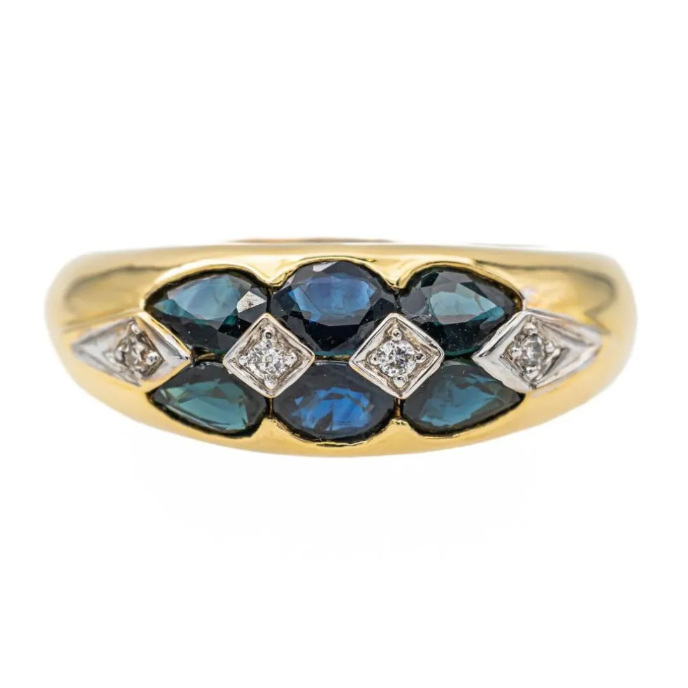 Bague Or jaune Saphir