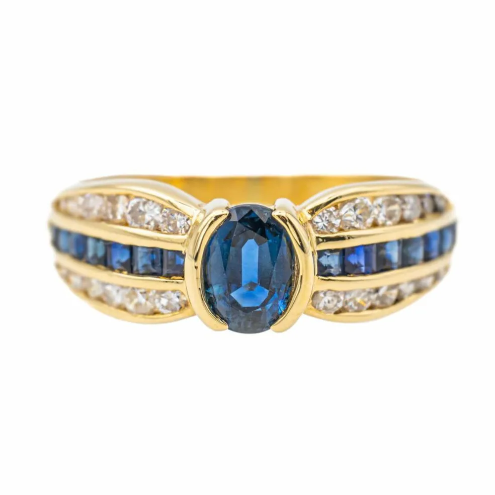 Bague Or jaune Saphir