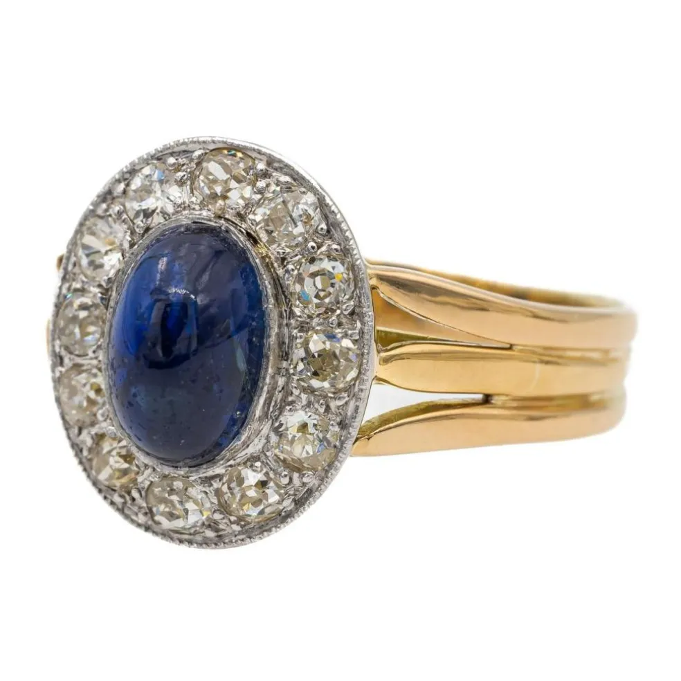 Bague Or jaune Saphir