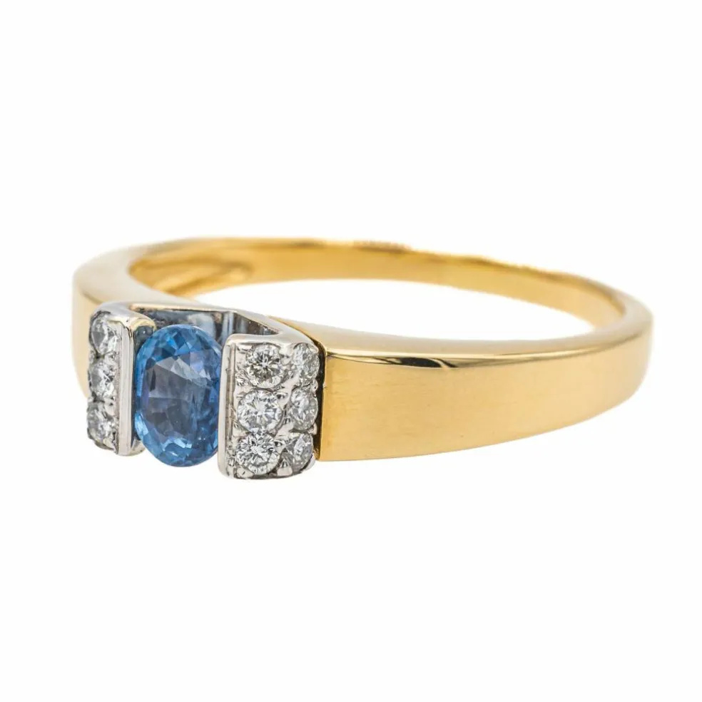 Bague Or jaune Saphir