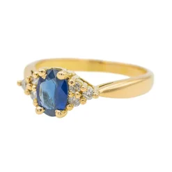 Bague Or jaune Saphir
