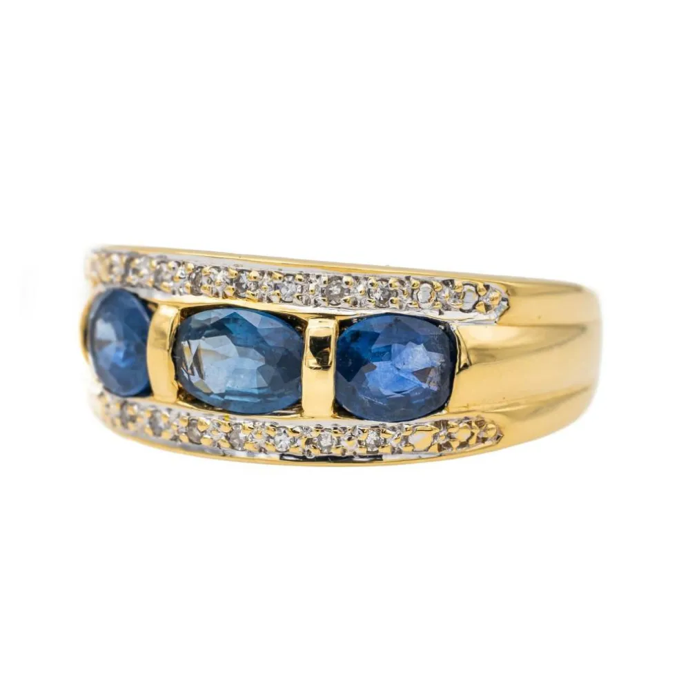 Bague Or jaune Saphir