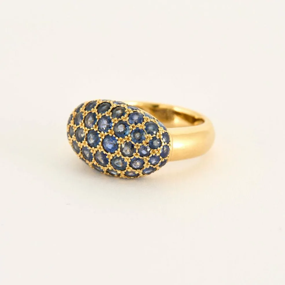 Bague or jaune saphir