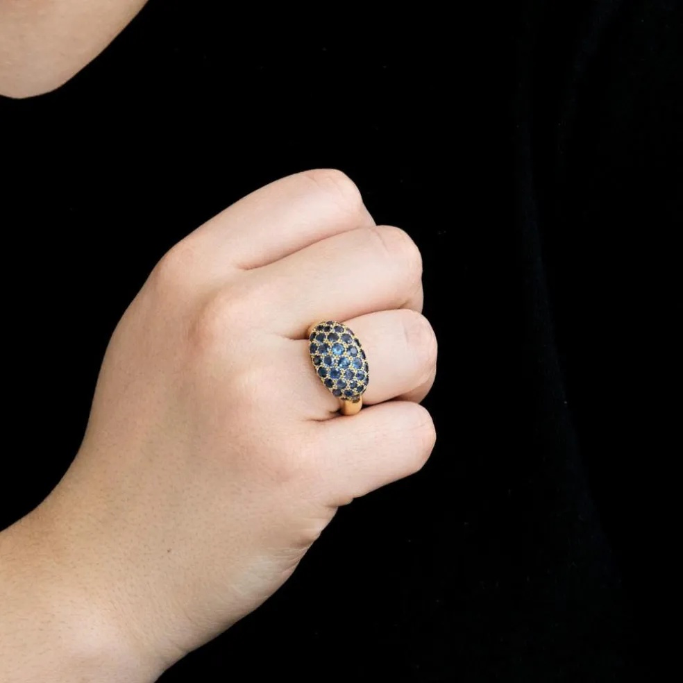 Bague or jaune saphir