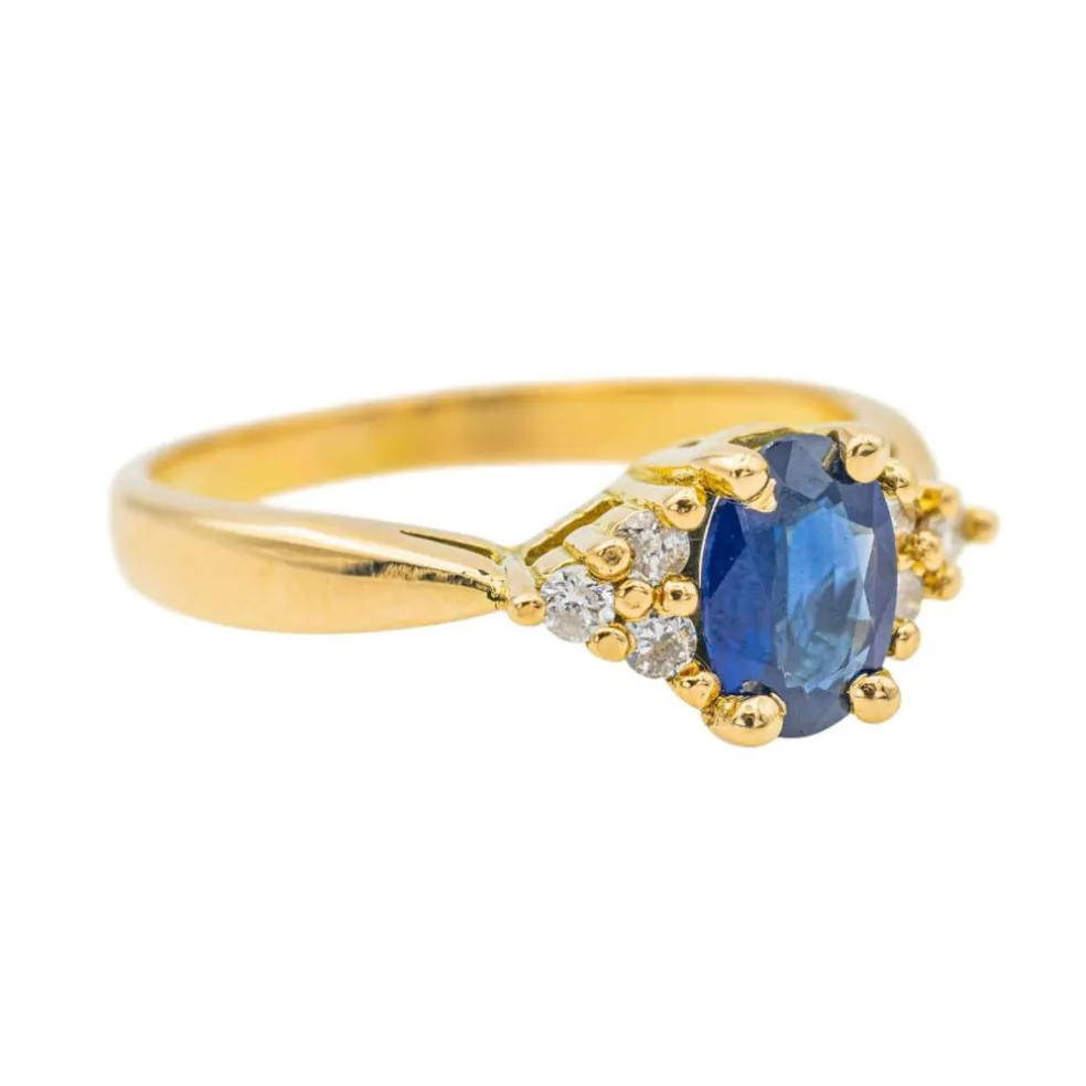 Bague Or jaune Saphir