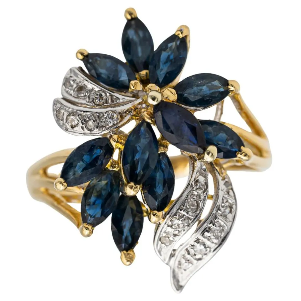 Bague Or jaune Saphir