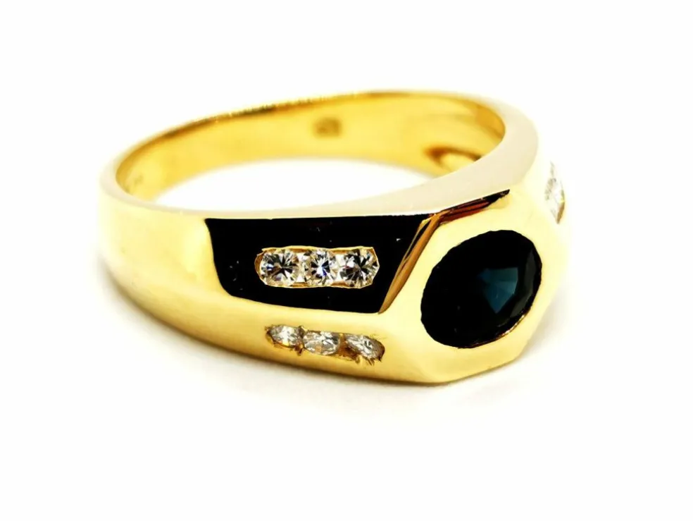 Bague Or jaune Saphir