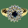 Bague or jaune saphir 26 diamants
