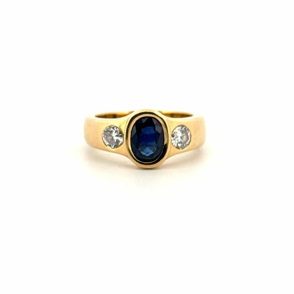Bague Or Jaune Saphir & Diamants