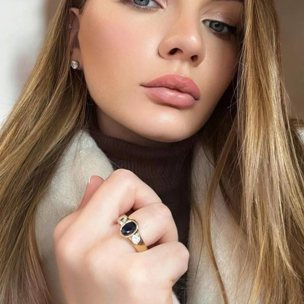 Bague Or Jaune Saphir & Diamants