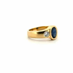 Bague Or Jaune Saphir & Diamants