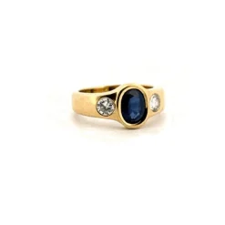 Bague Or Jaune Saphir & Diamants