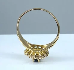 Bague or jaune saphir 26 diamants