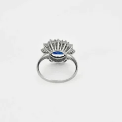 Bague or jaune saphir 4cts, diamants 2cts