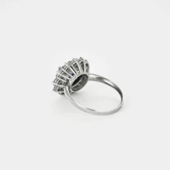Bague or jaune saphir 4cts, diamants 2cts