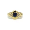 Bague or jaune saphir diamants